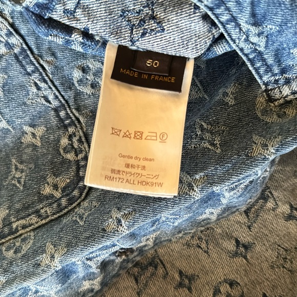 Louis Vuitton Supreme Mens Monogram Barn Chore Jean Jacket 50 US XL Blue Denim - Picture 5 of 6